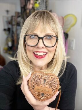 MYRA Loyal West Cupid Coin Pouch in Hand-tooled Leather